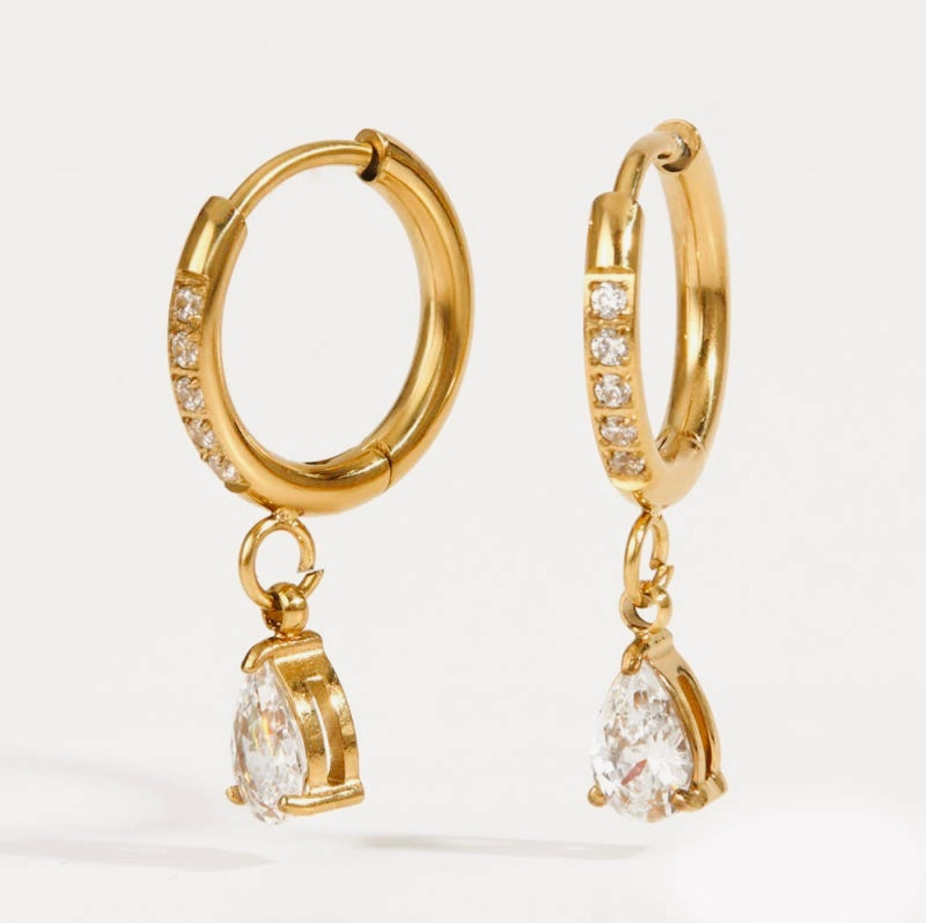 Rhinestone Huggie Hoops