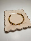 Gold Rhinestone & Pearl Bangle