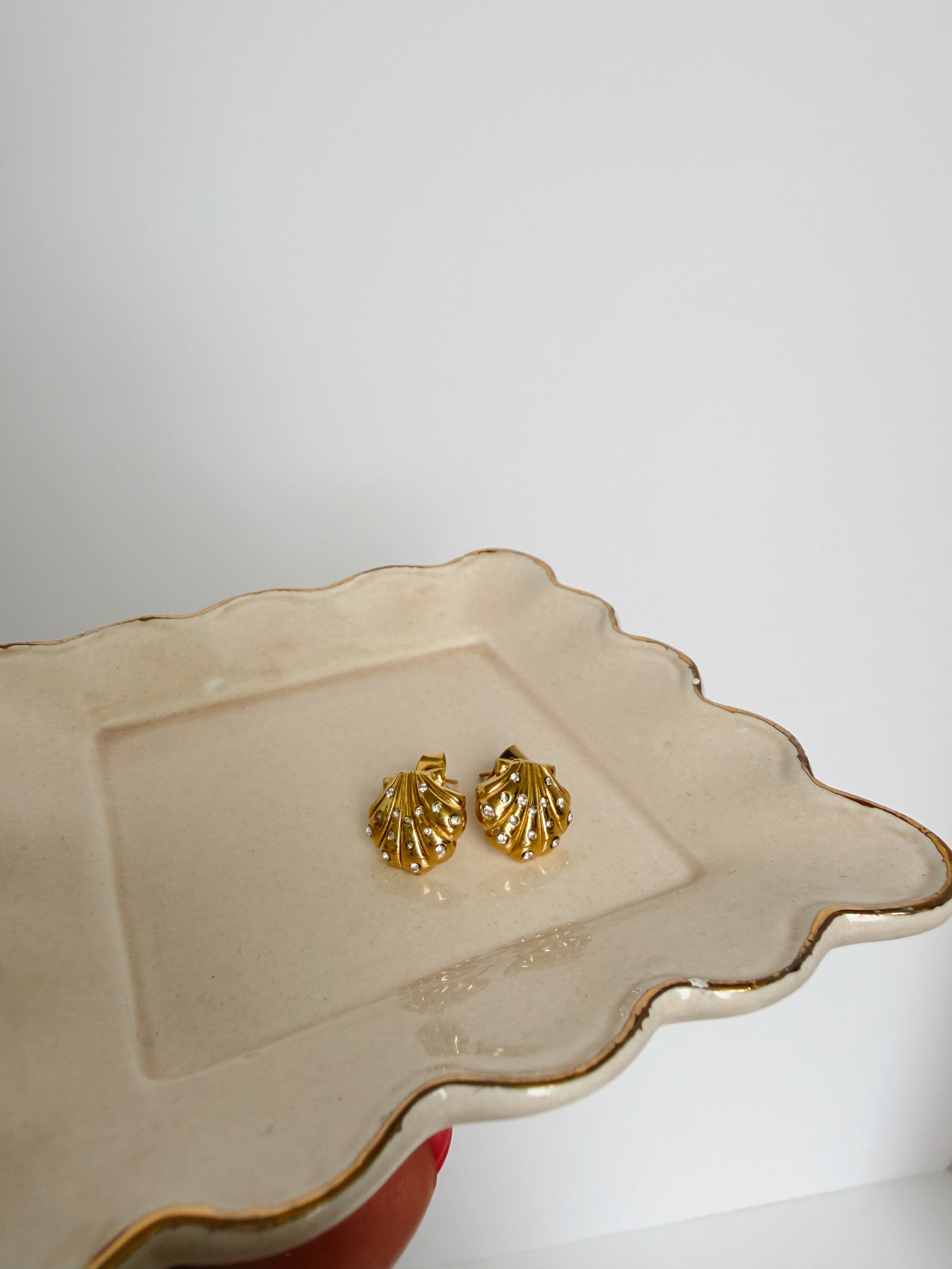 Gold Seashell Studs