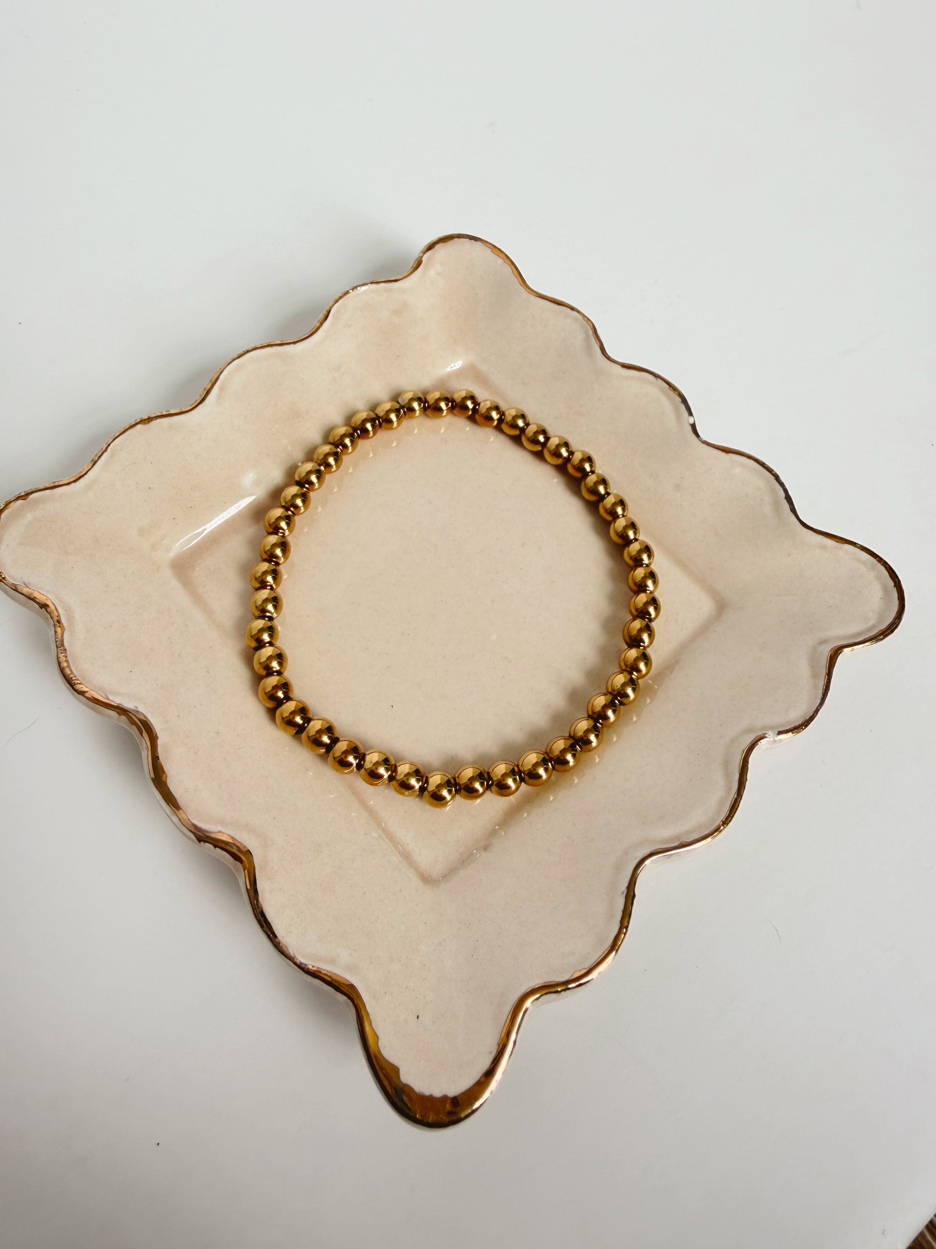 Gold Beaded Stretch Bracelet