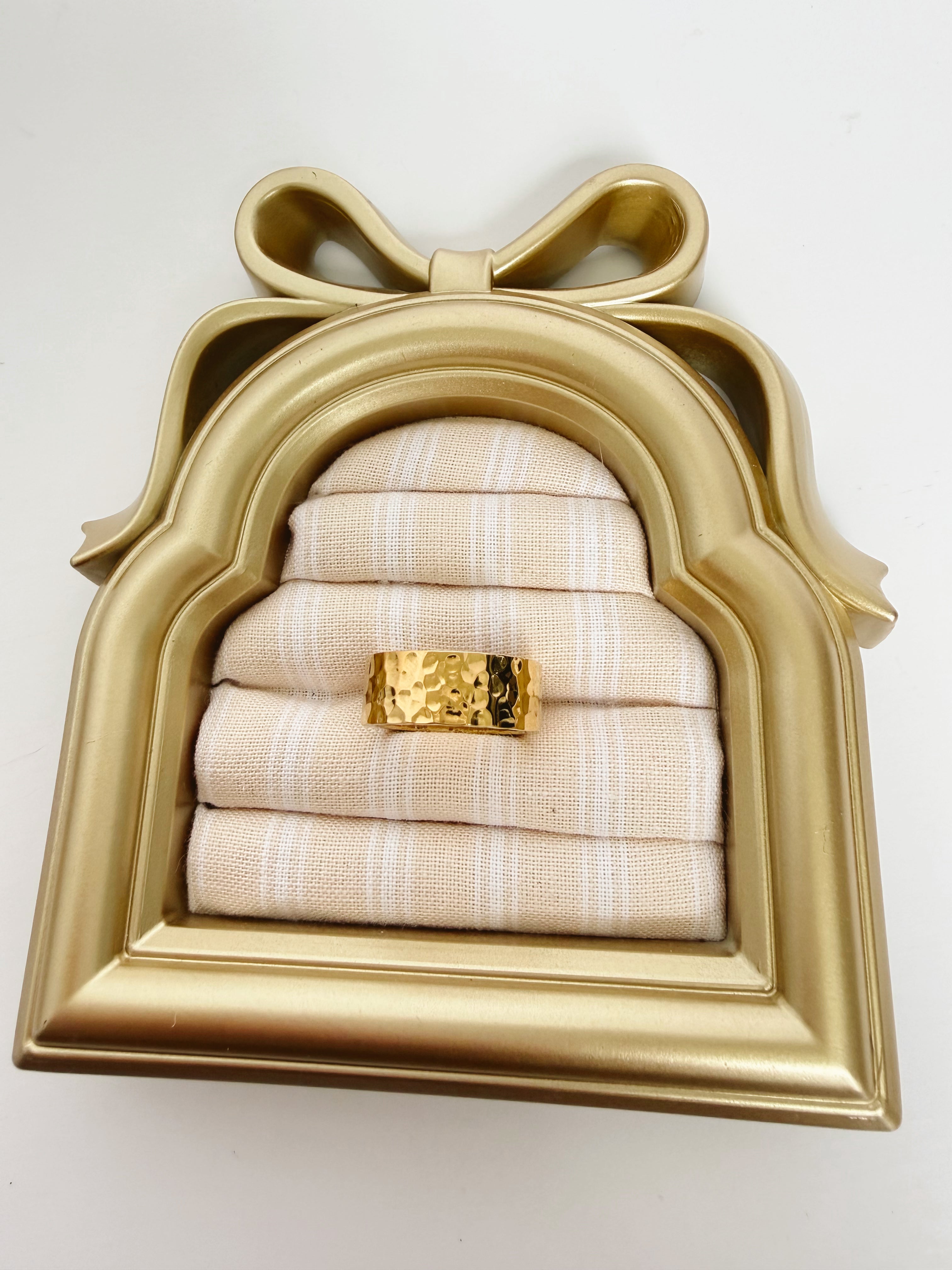 Gold Textured Chunky Ring