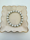 Silver Pearl Stretch Bracelet