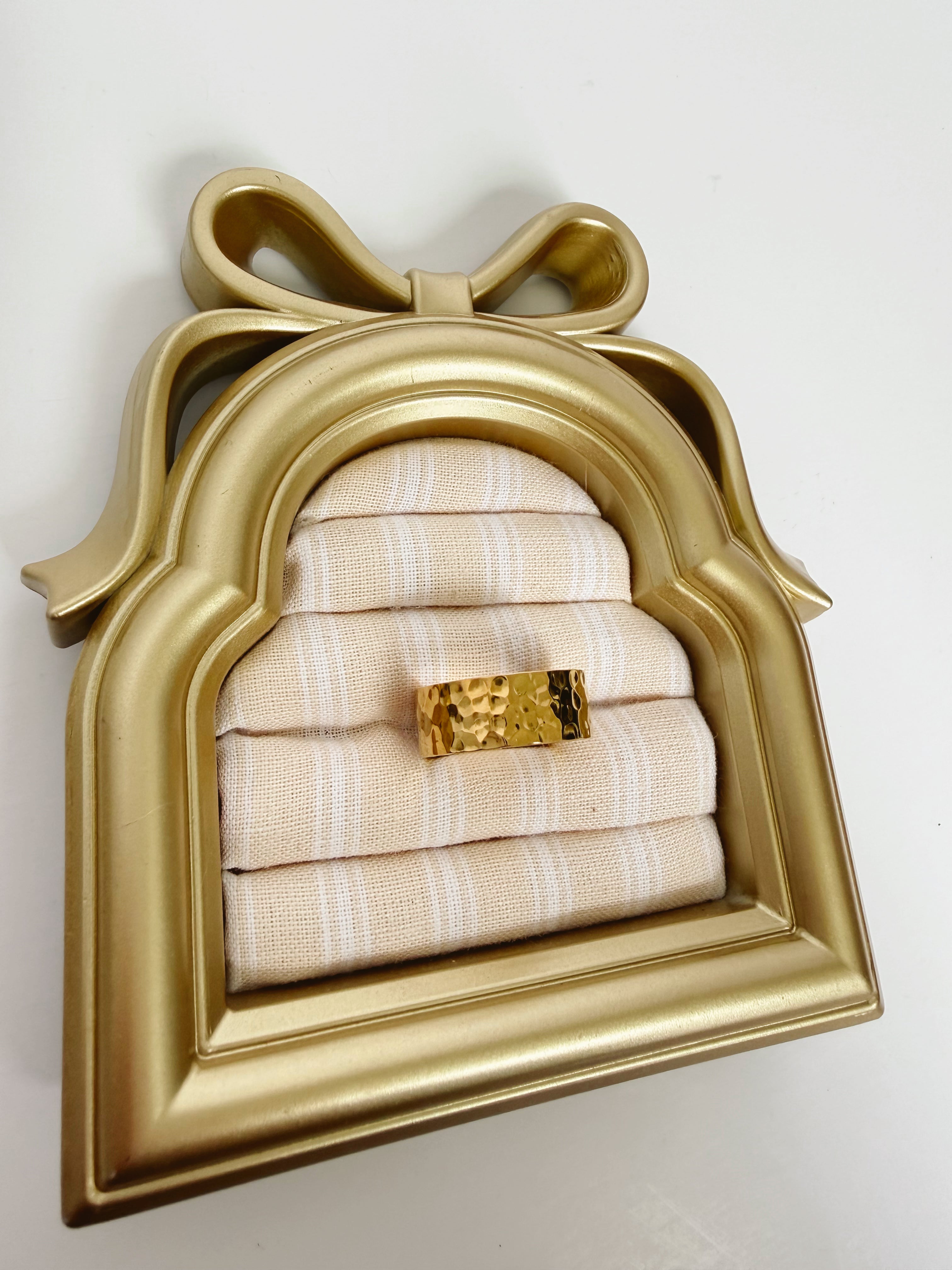 Gold Textured Chunky Ring