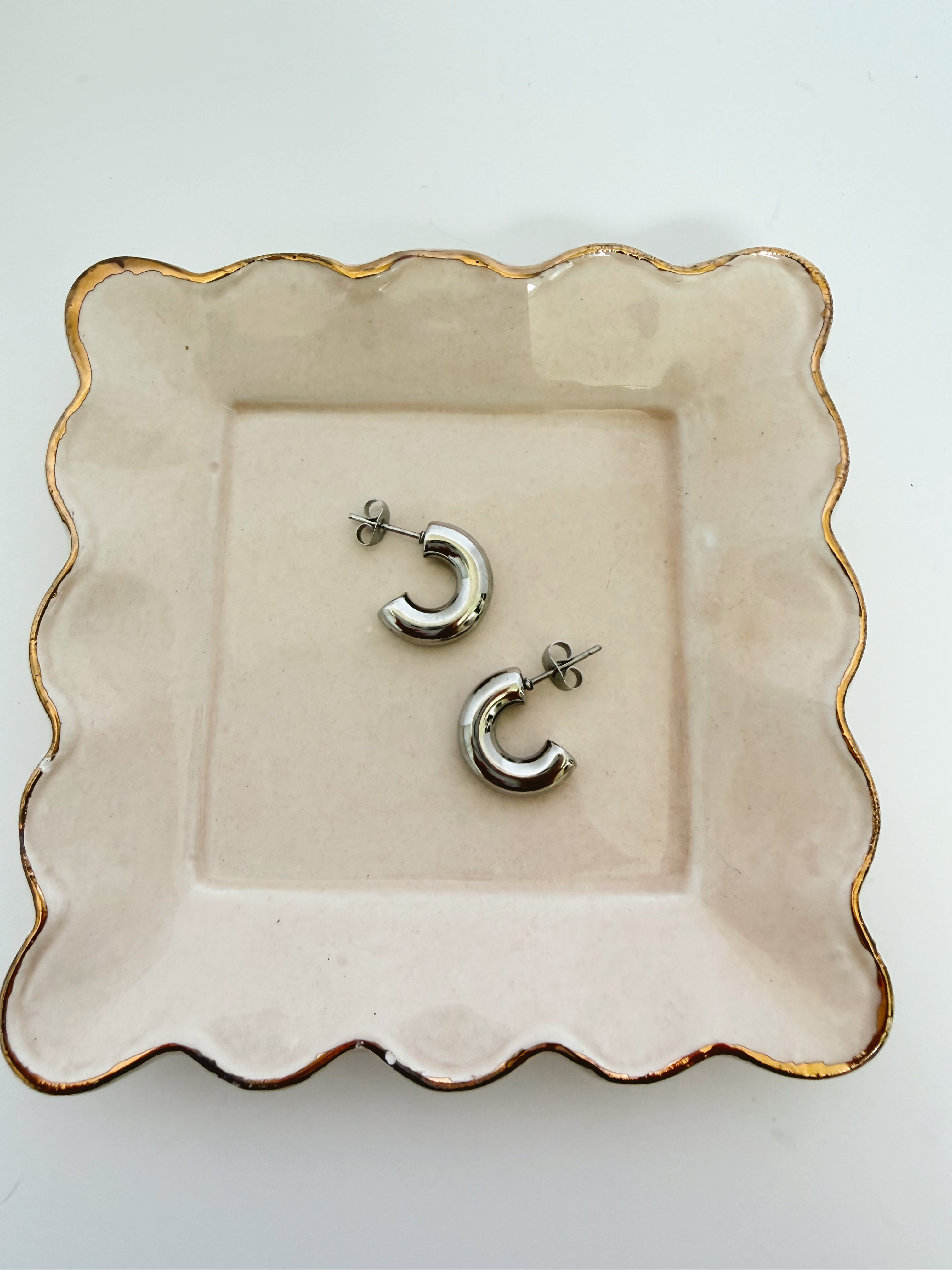 Chunky Silver Hoops