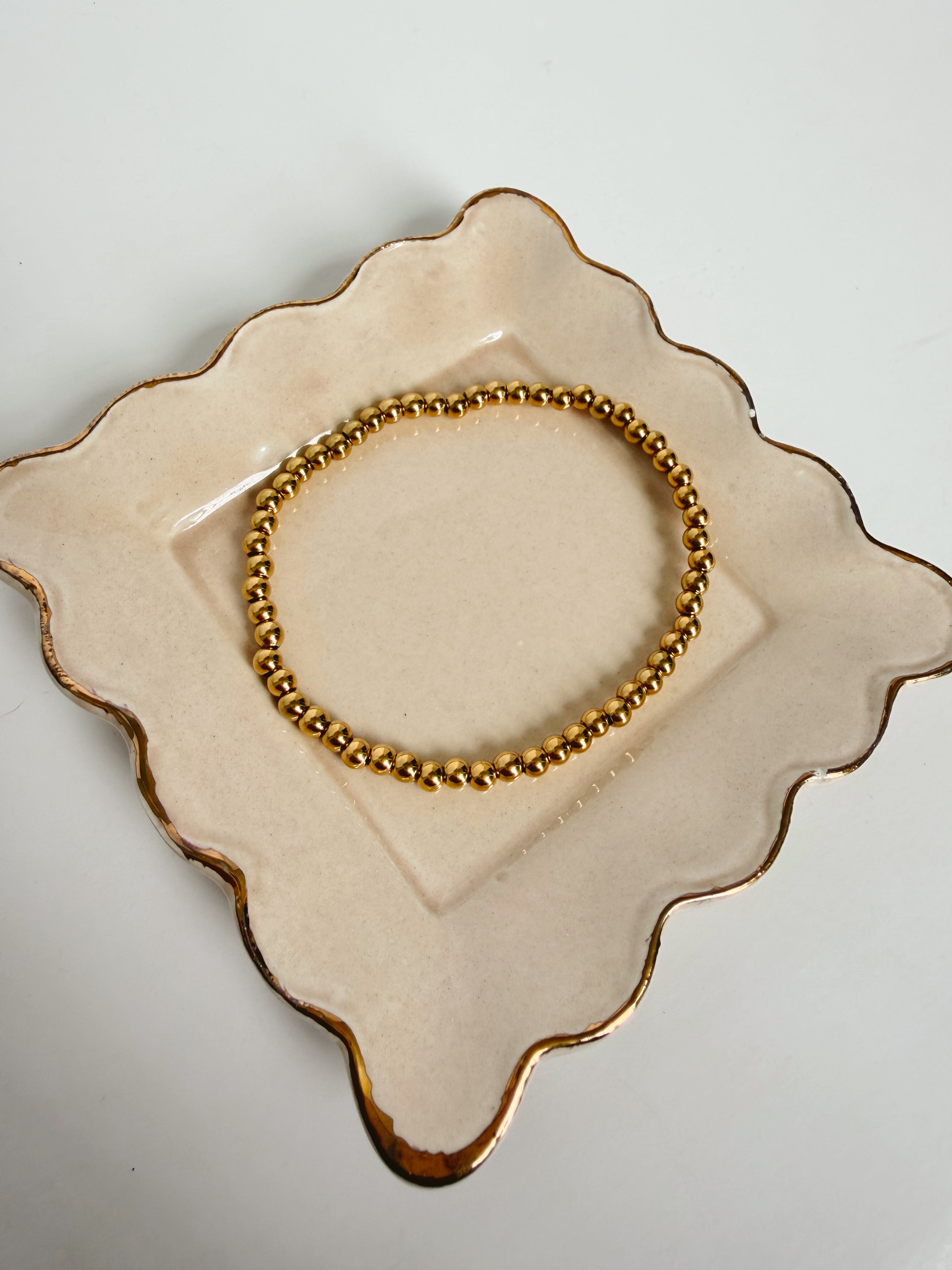 Gold Beaded Stretch Bracelet