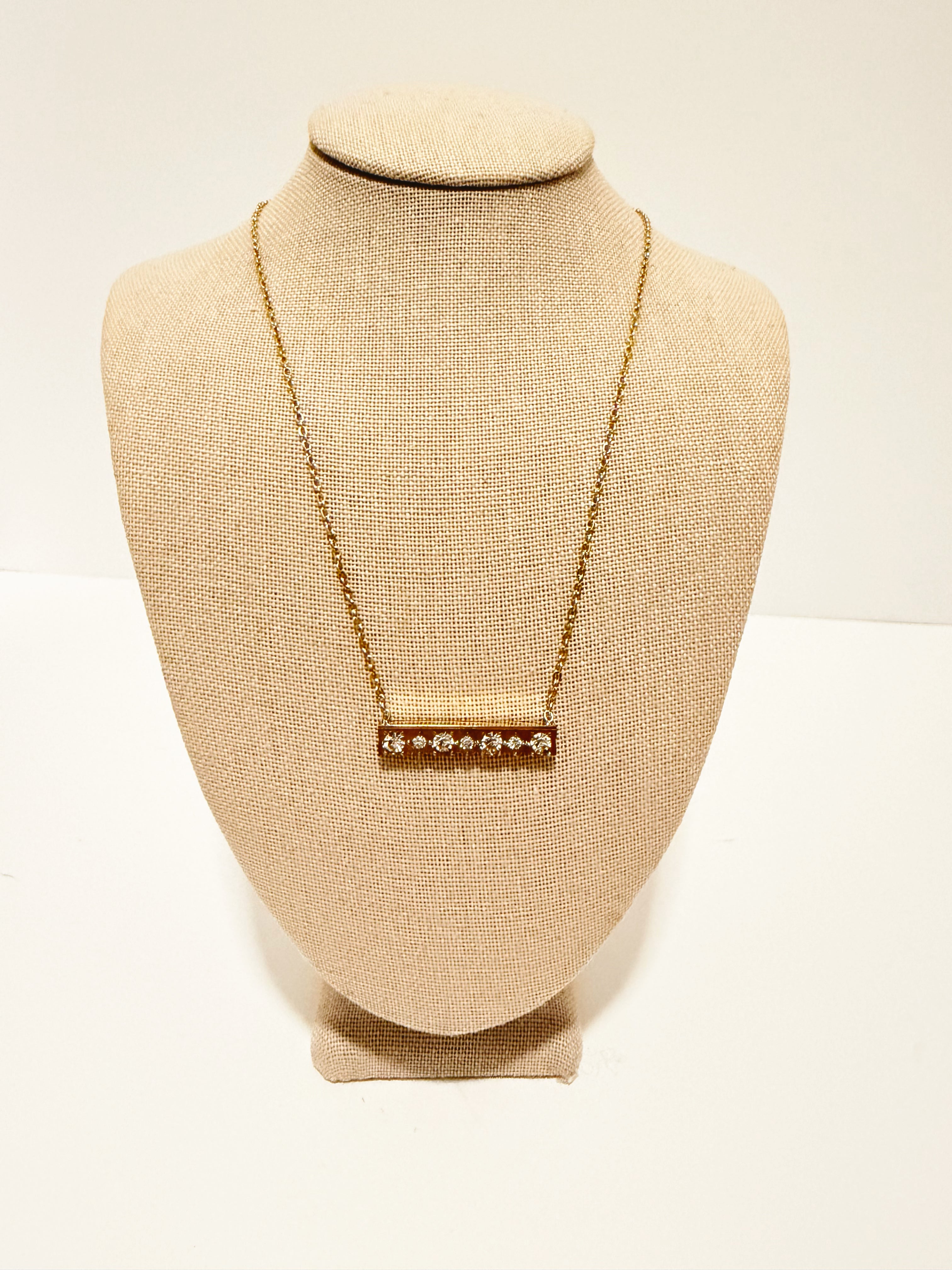 Rhinestone Bar Necklace