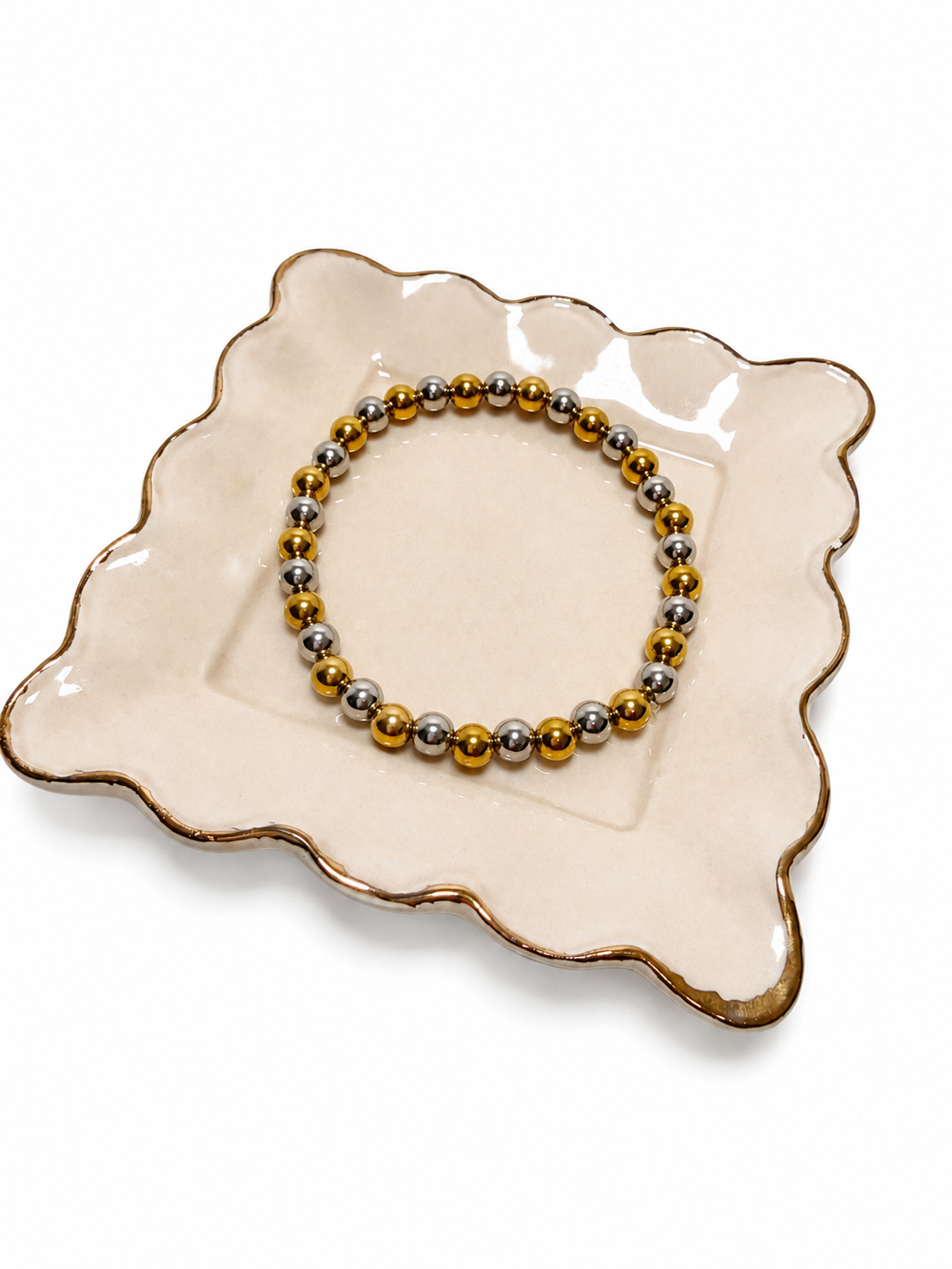 Mixed Metal Beaded Bracelet