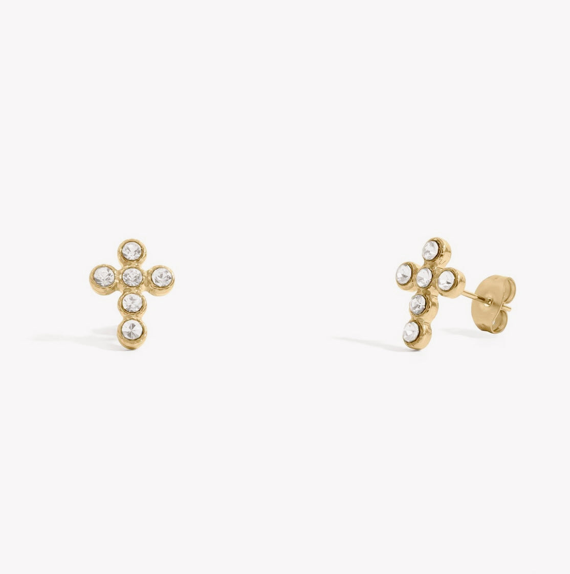 Diamond Cross Studs