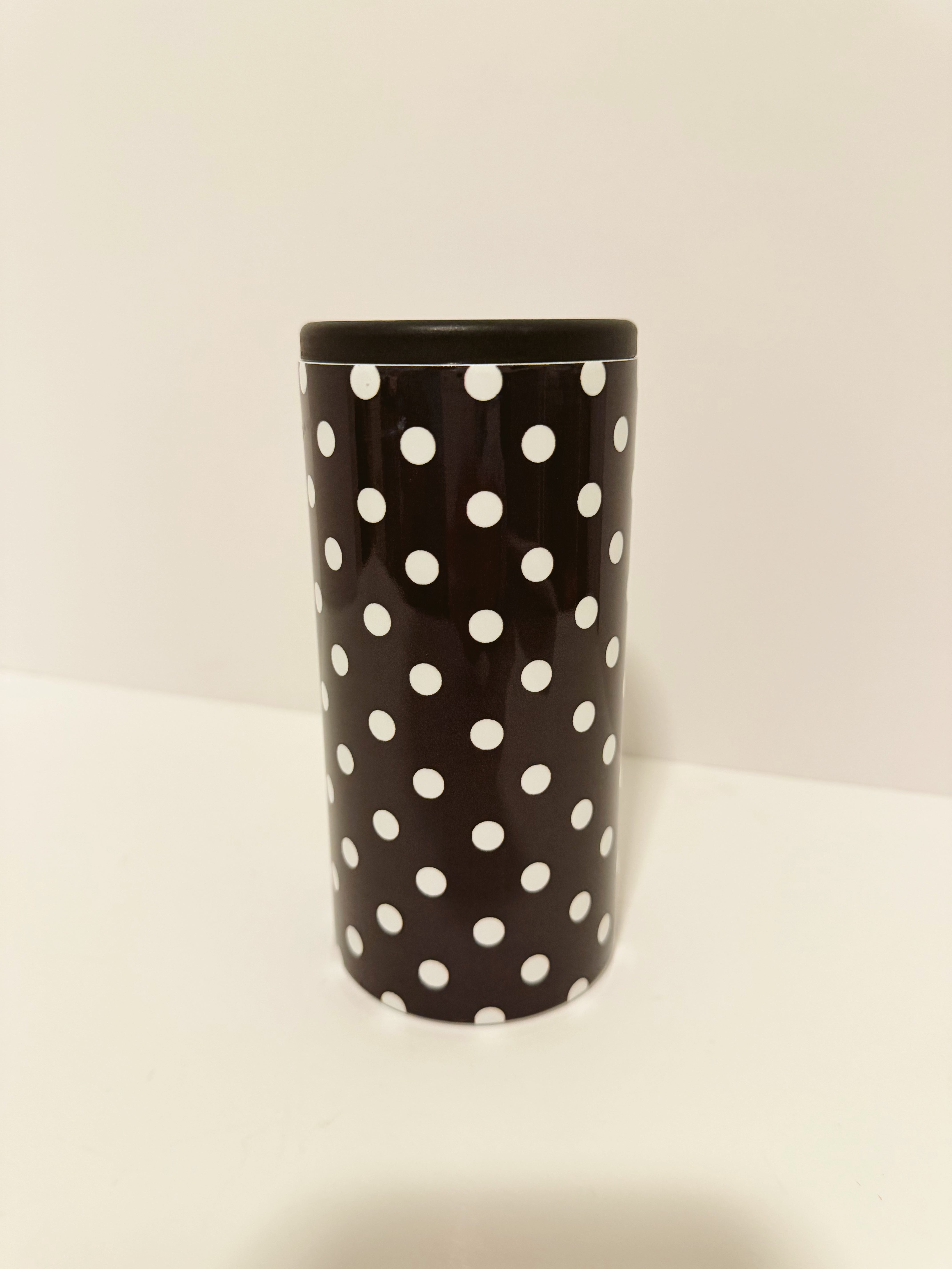 Black Polka Dot Koozie