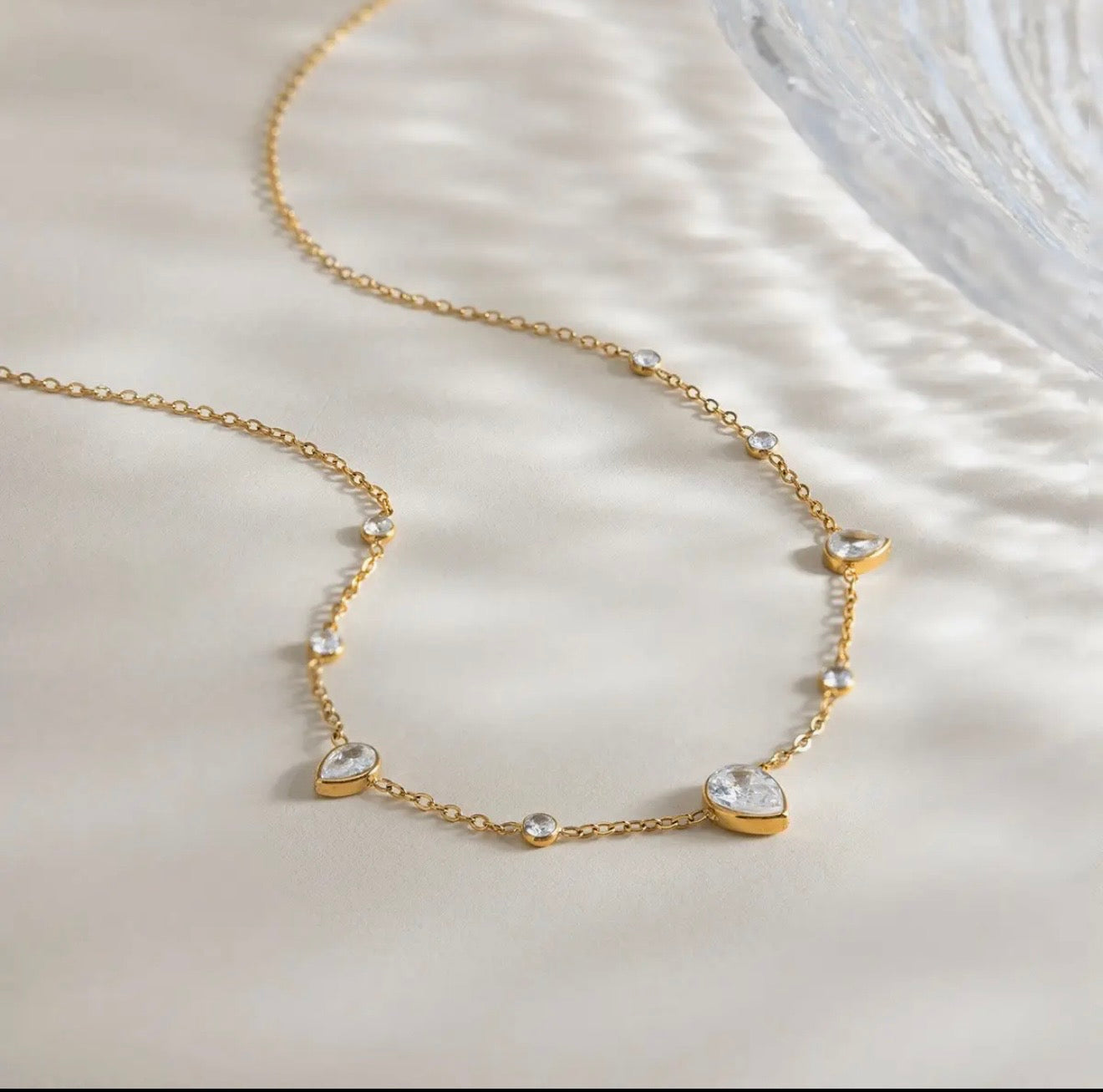 Pear Cut Diamond Necklace