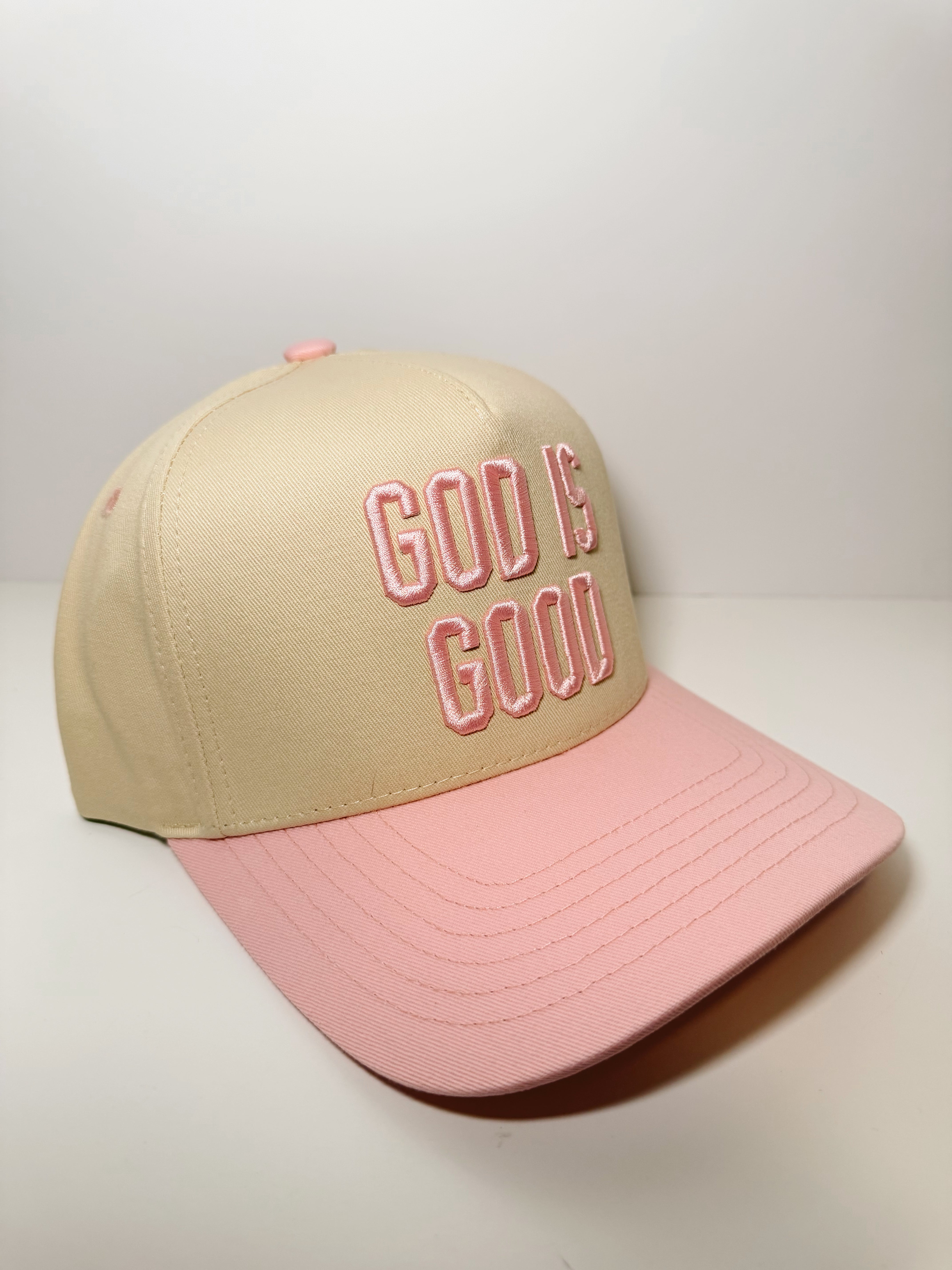 God Is Good Trucker Hat - Light Pink
