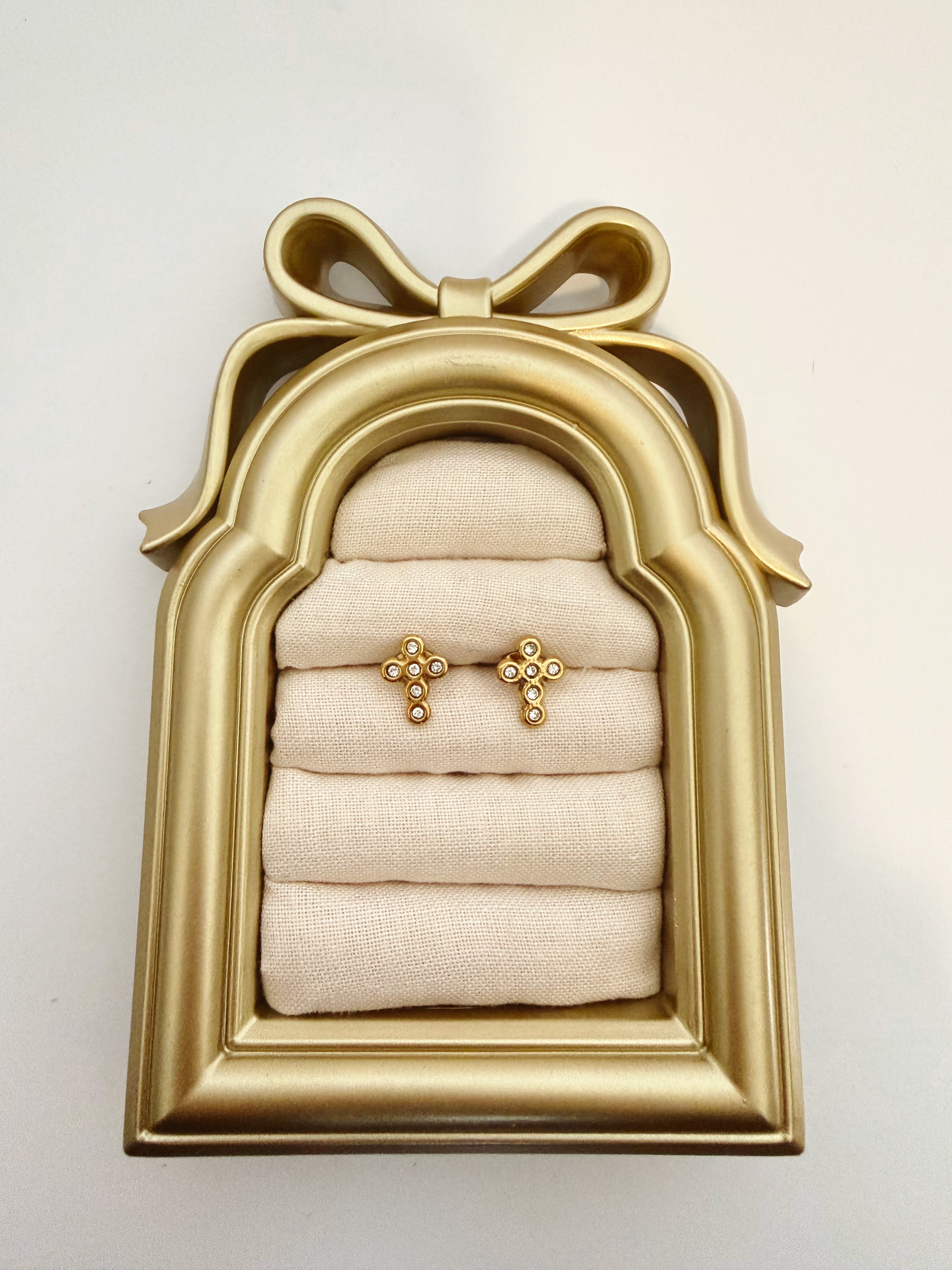 Diamond Cross Studs