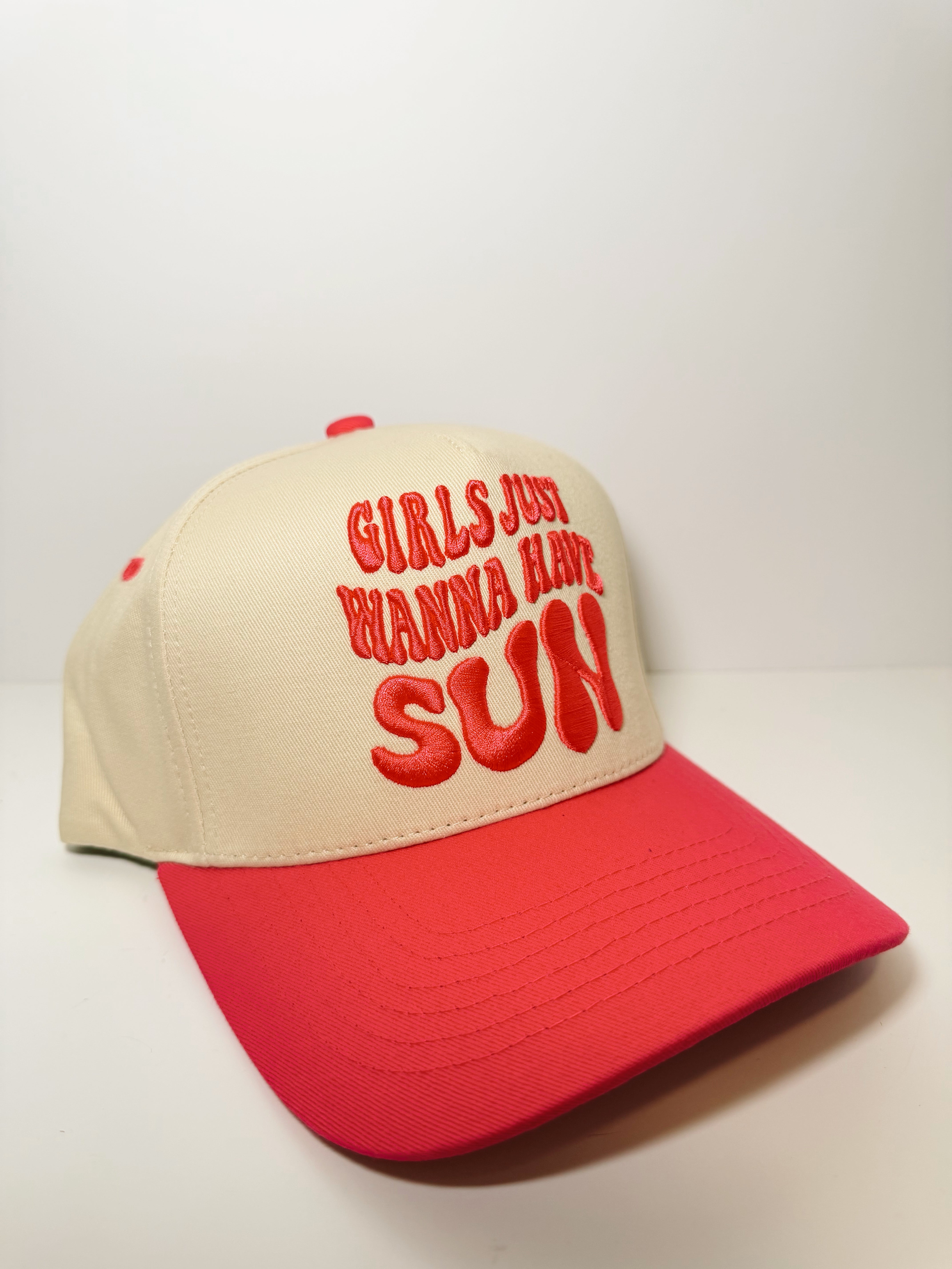 Girls Just Wanna Have Sun Trucker Hat - Hot Pink
