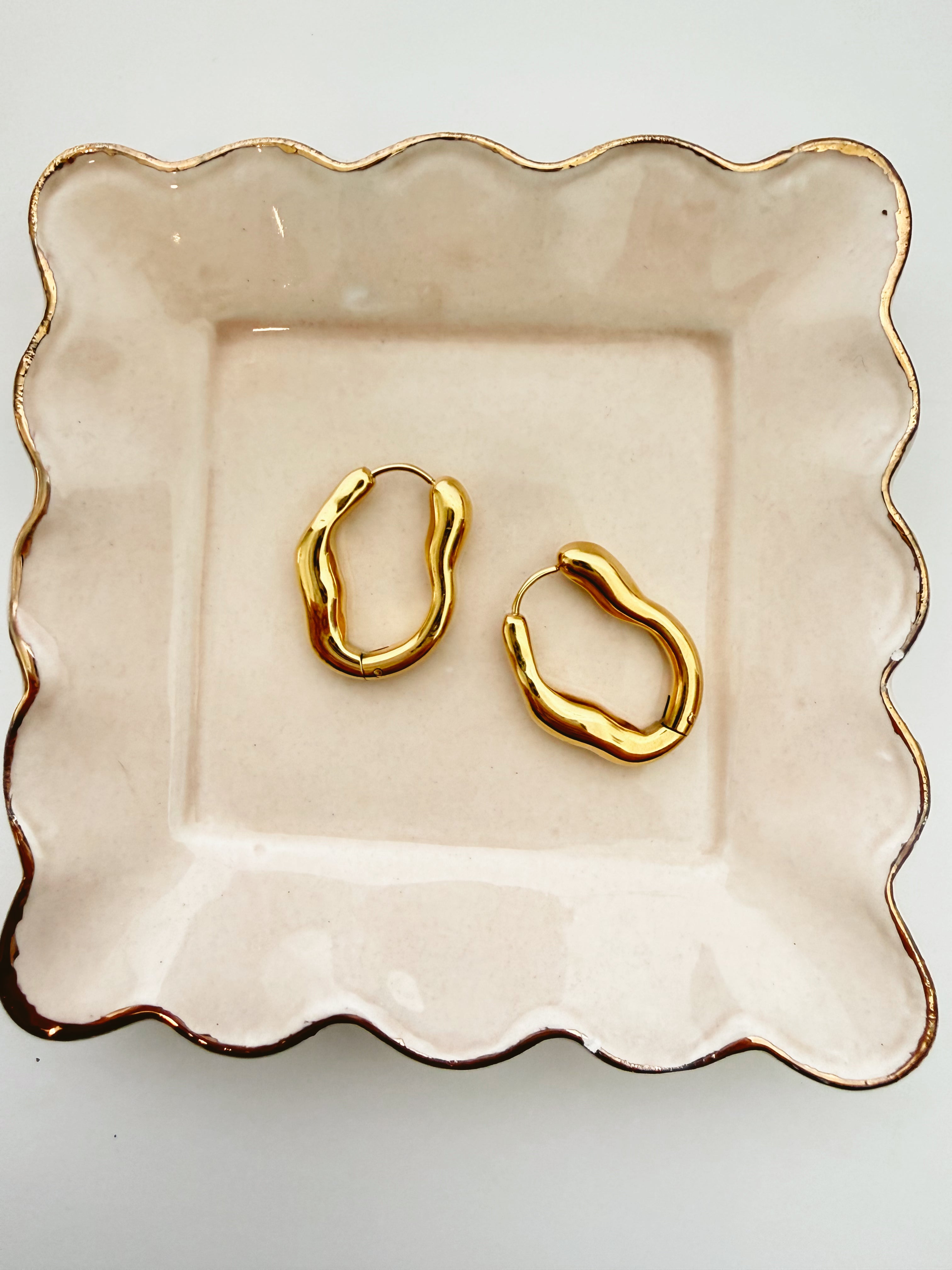 Wavy Gold Hoops