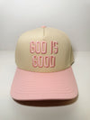 God Is Good Trucker Hat - Light Pink
