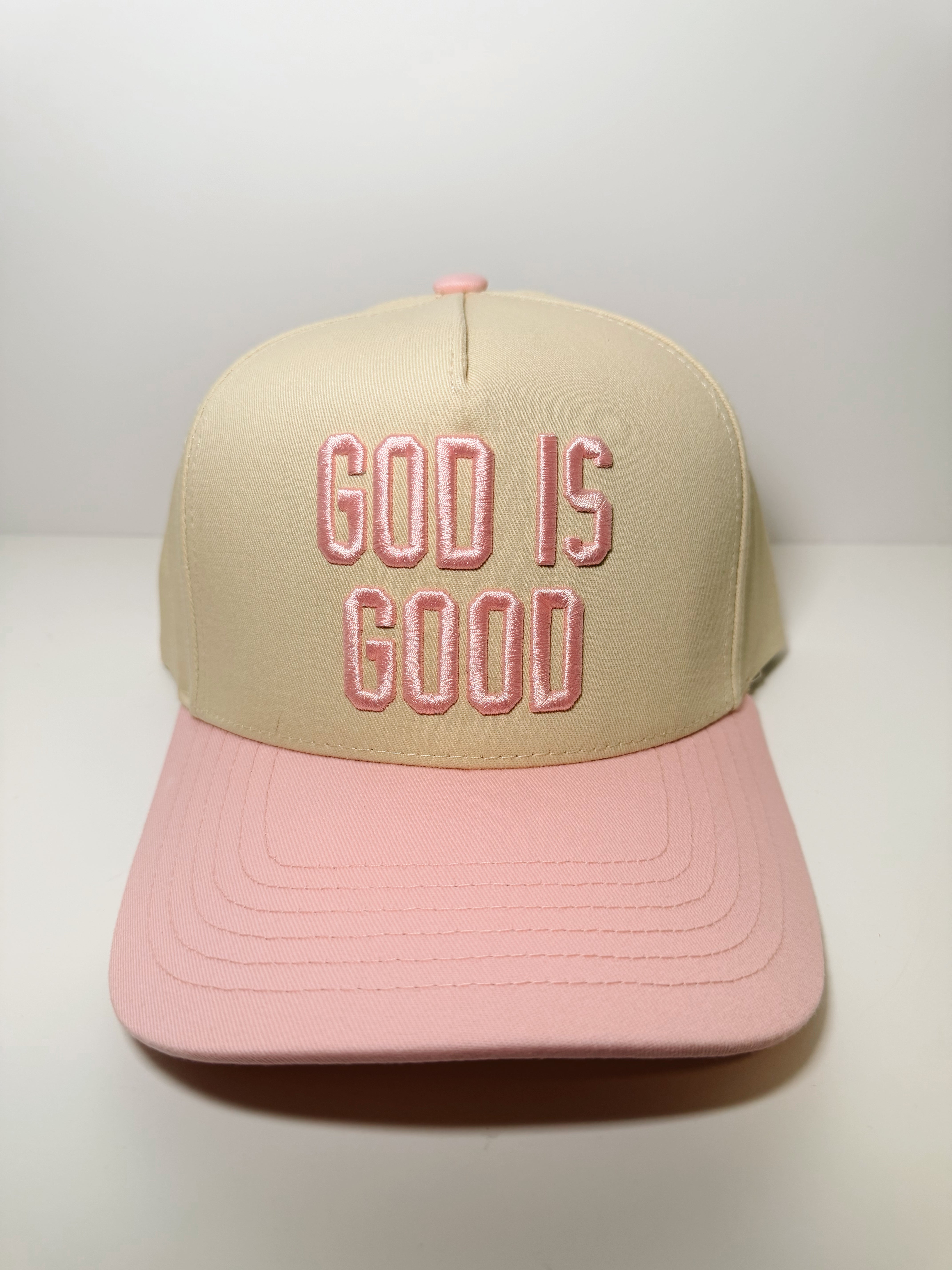 God Is Good Trucker Hat - Light Pink