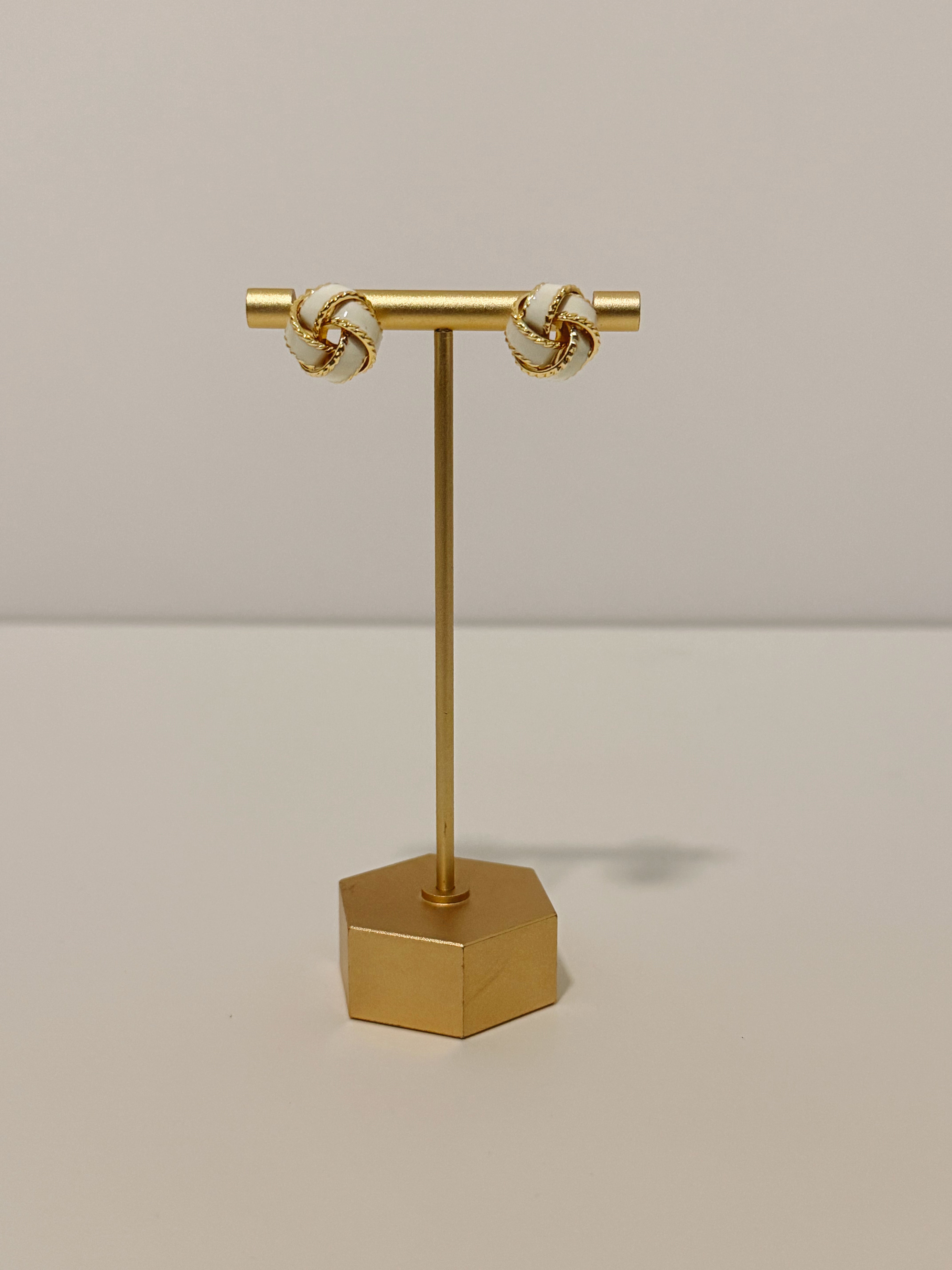 Basket Weave Gold Earrings